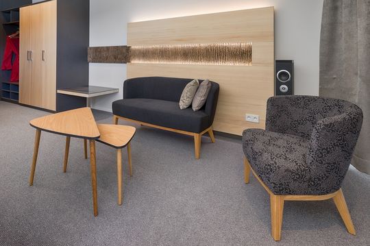 Sitzgruppe Doppelzimmer Penthouse/ Zimmer/Seehotel Wiesler